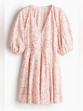 H&M Pink Floral Balloon Sleeve Dress